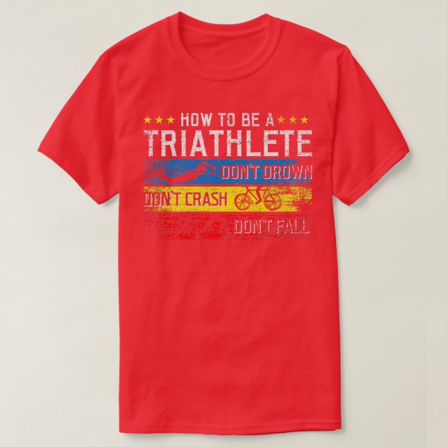 Triathlon Sports Grunge T-Shirt (Design Front)