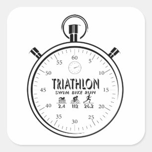 Triathlon Square Sticker