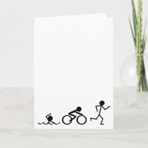 Triathlon Stick Figures Card