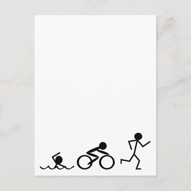Triathlon Stick Figures Postcard (Front)