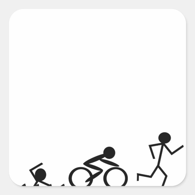 Triathlon Stick Figures Square Sticker (Front)