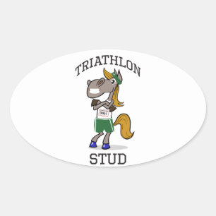 triathlon Stud Oval Sticker
