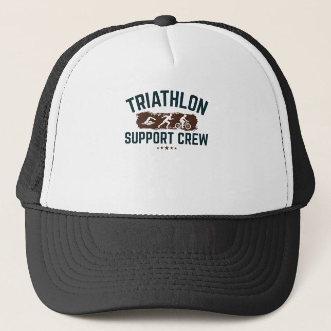 Triathlon Support Crew Family Coach Trucker Hat (Front)