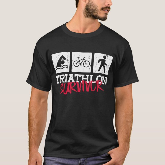 Triathlon Survivor - Triathlon Training Triathlete T-Shirt (Front)