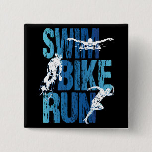 Triathlon - Swim Bike Run 15 Cm Square Badge