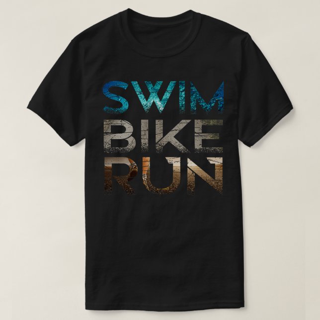 Triathlon Swim Bike Run 62 T-Shirt (Design Front)