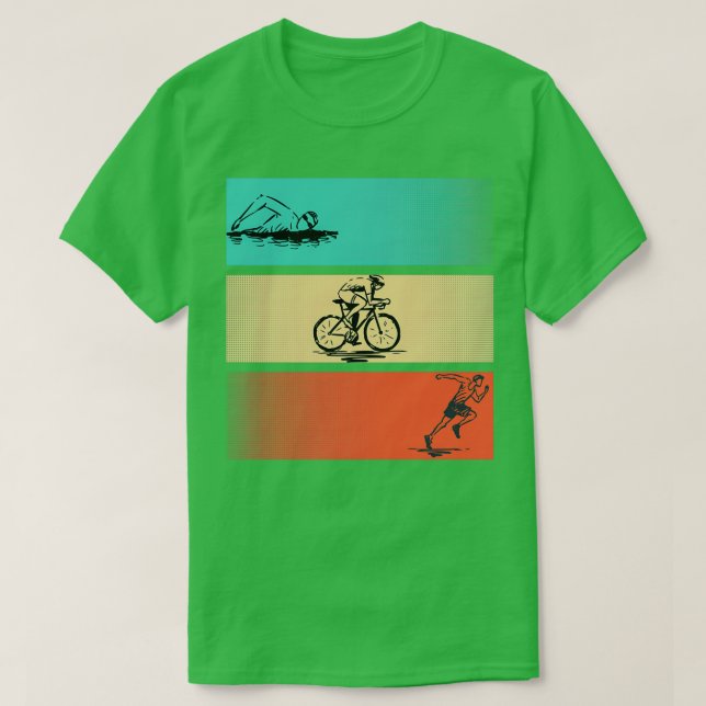 Triathlon Swim Bike Run 65 T-Shirt (Design Front)
