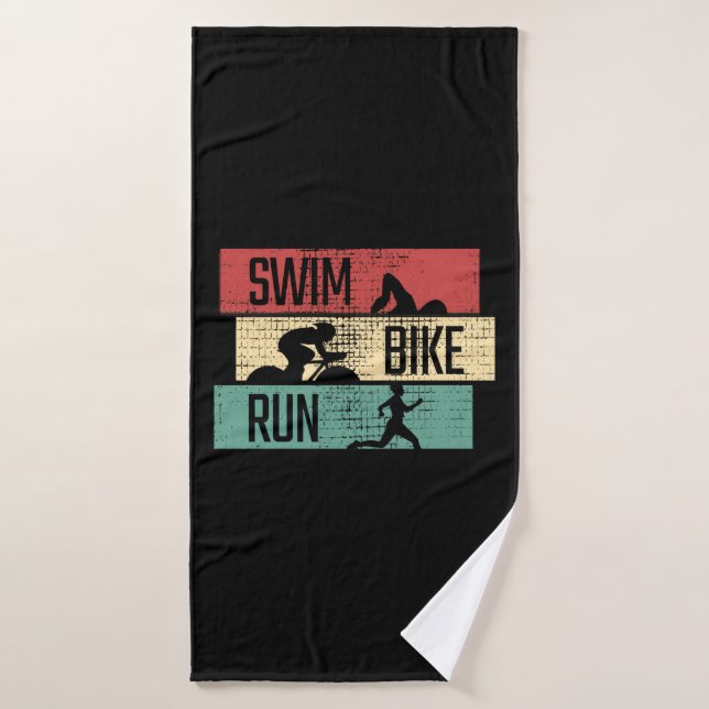 Triathlon - Swim Bike Run Bath Towel (Bath Towel)
