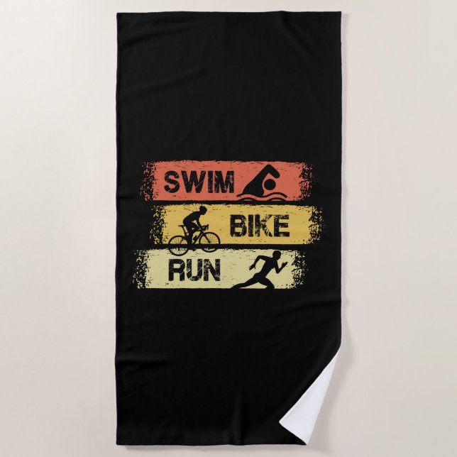 Triathlon - Swim Bike Run Beach Towel (Front)
