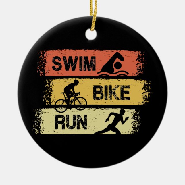 Triathlon - Swim Bike Run Ceramic Ornament (Front)