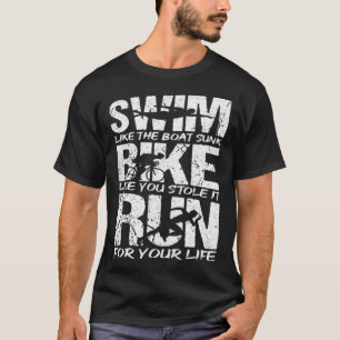 Triathlon Swim Bike Run Fitness Sports Athlete Tri T-Shirt