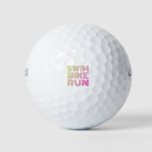 Triathlon swim bike run golf balls