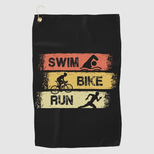 Triathlon - Swim Bike Run Golf Towel (Front)