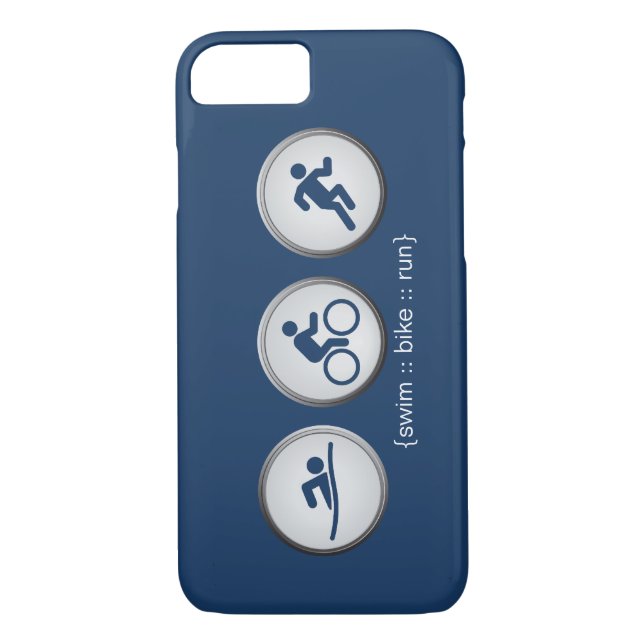 Triathlon Swim-Bike-Run iPhone 7 case (navy) (Back)