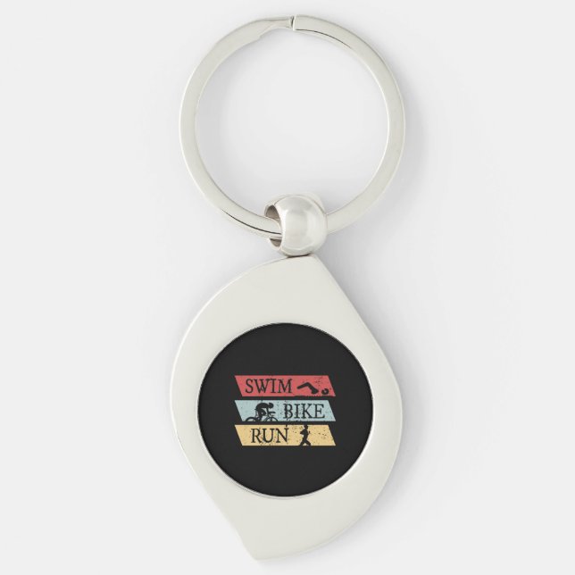 Triathlon - Swim Bike Run Key Ring (Front)