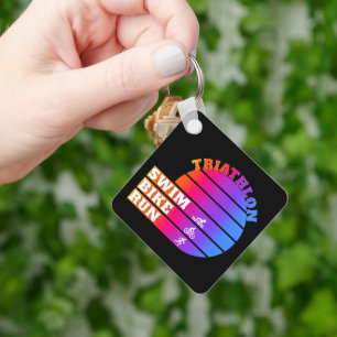 Triathlon Swim,bike ,run Key Ring