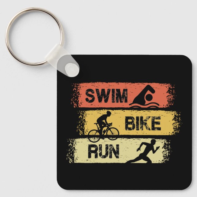 Triathlon - Swim Bike Run Key Ring (Front)