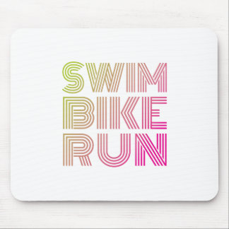 Triathlon swim bike run mouse pad