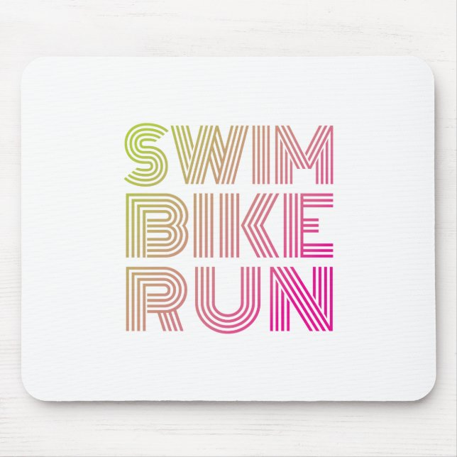 Triathlon swim bike run mouse pad (Front)