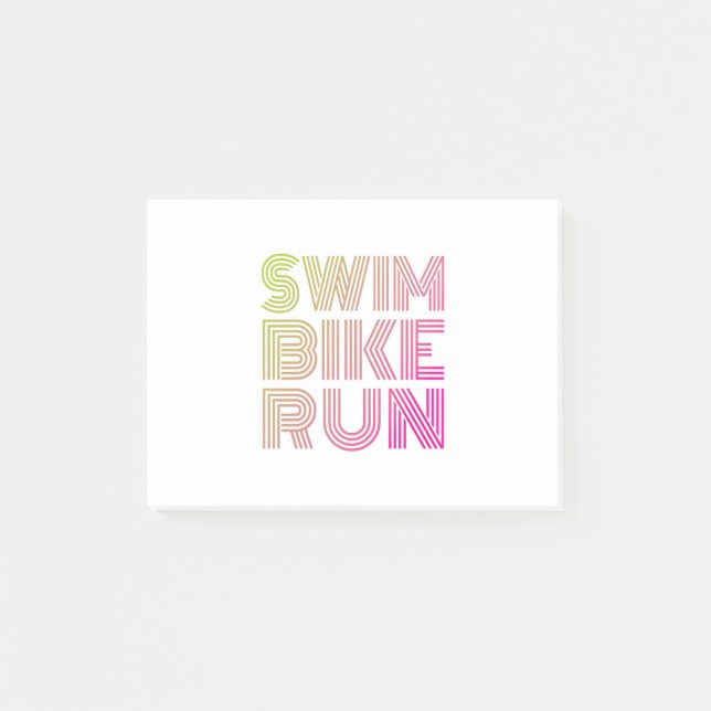 Triathlon swim bike run post-it notes (Front)