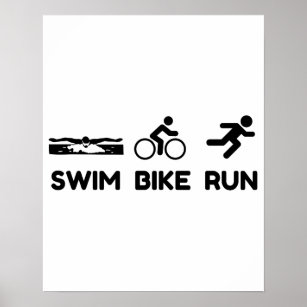Triathlon Swim Bike Run Poster