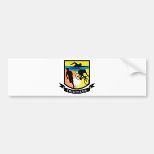 triathlon swim bike run race bumper sticker