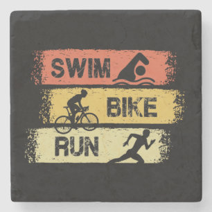 Triathlon - Swim Bike Run Stone Coaster