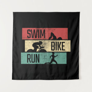Triathlon - Swim Bike Run Tapestry