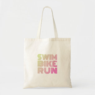 Triathlon swim bike run tote bag