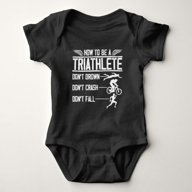 Triathlon Swim Bike Run Triathlete Sportsman Baby Bodysuit (Front)