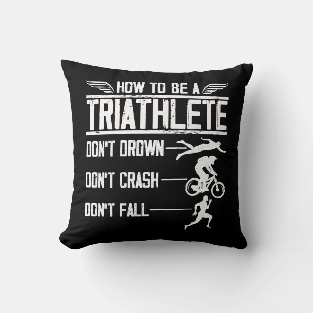 Triathlon Swim Bike Run Triathlete Sportsman Cushion (Front)