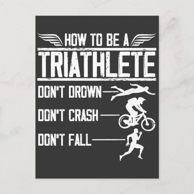 Triathlon Swim Bike Run Triathlete Sportsman Postcard (Front)