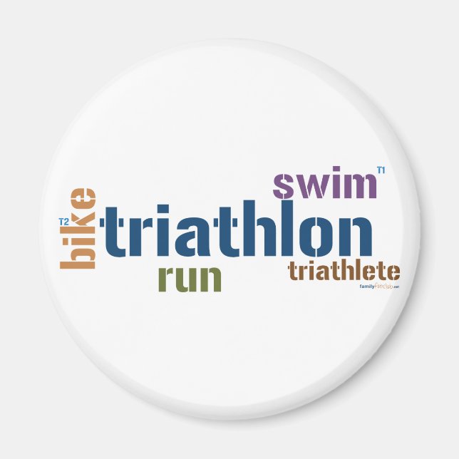 Triathlon Text Magnet (Front)