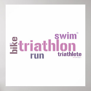 Triathlon Text Poster
