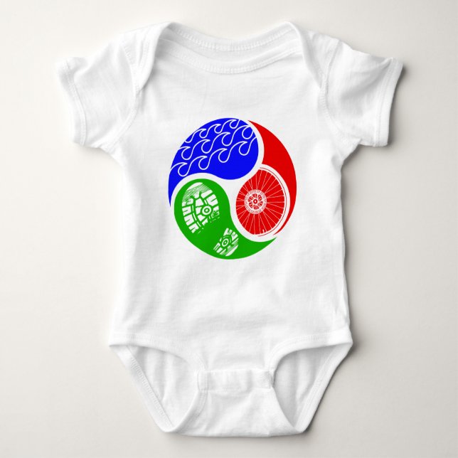 Triathlon TRI Yin Yang Baby Bodysuit (Front)