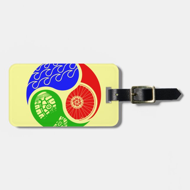 Triathlon TRI Yin Yang Luggage Tag (Front Horizontal)