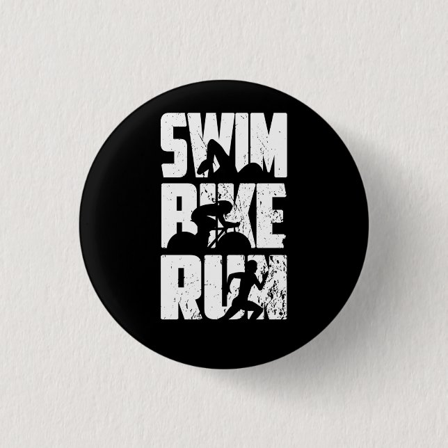 Triathlon Triathlet 3 Cm Round Badge (Front)