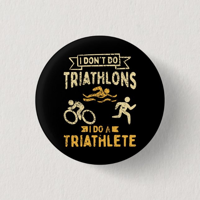 Triathlon Triathlete 3 Cm Round Badge (Front)