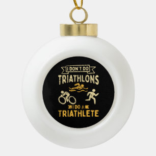 Triathlon Triathlete Ceramic Ball Christmas Ornament