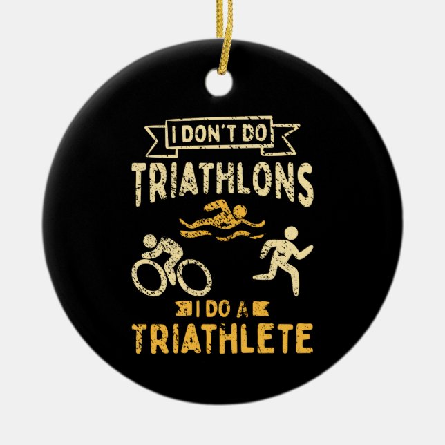 Triathlon Triathlete Ceramic Ornament (Front)