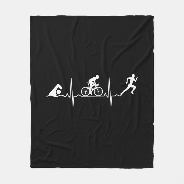 Triathlon - Triathlon Heartbeat Fleece Blanket (Front)