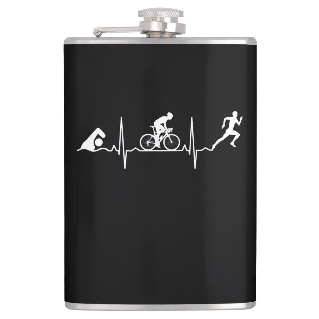 Triathlon - Triathlon Heartbeat Hip Flask (Front)