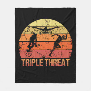 Triathlon Triple Threat Vintage Fleece Blanket