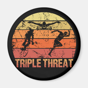 Triathlon Triple Threat Vintage Magnet