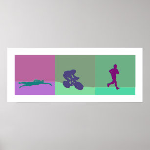 Triathlon Triptych Poster