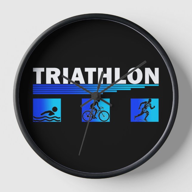 Triathlon Triumph: Navigating the Swim, Bike, Run  Clock (Front)