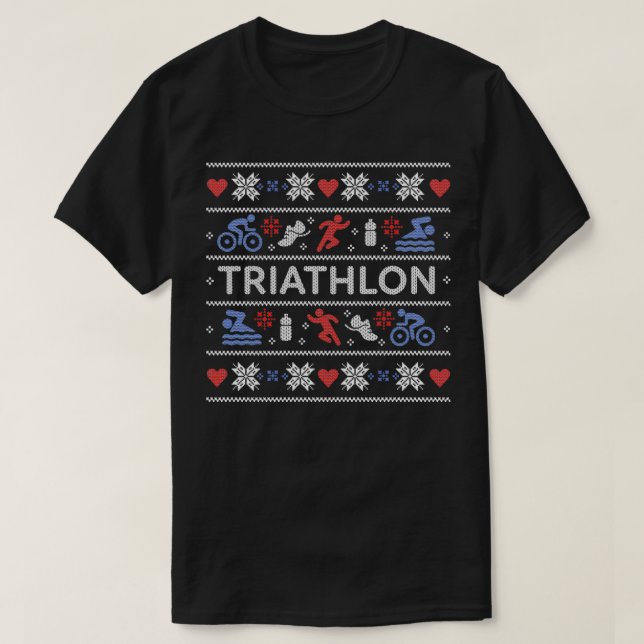 Triathlon Ugly Christmas Sweater Jumper (Design Front)