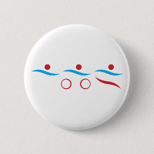 Triathlon unique gift 6 cm round badge