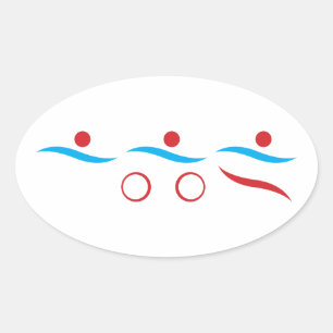 Triathlon unique gift oval sticker