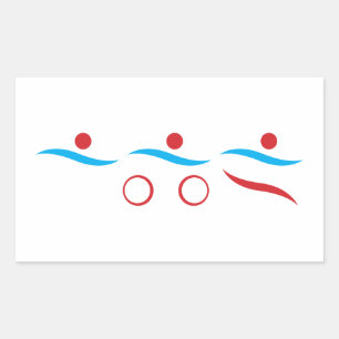 Triathlon unique gift rectangular sticker